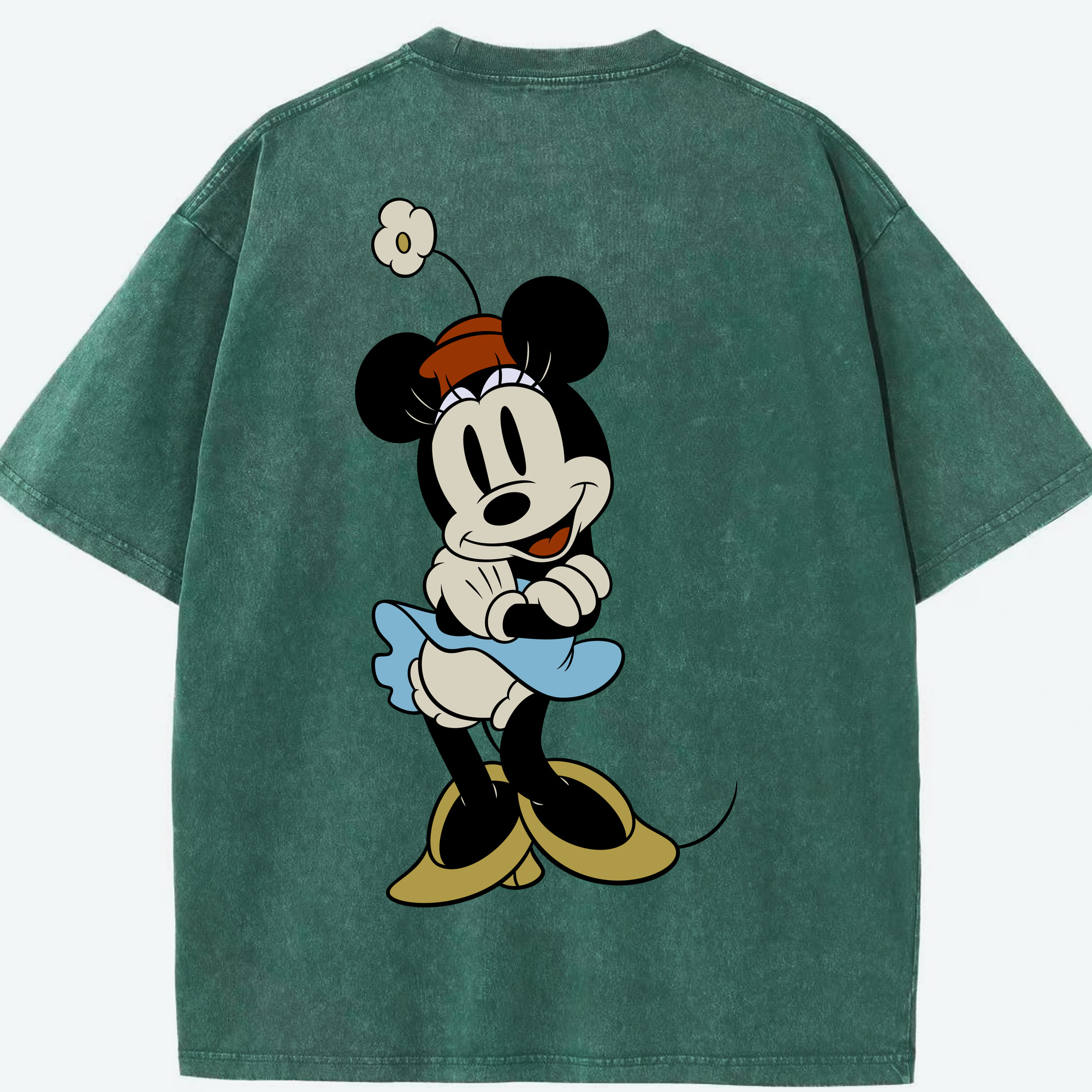 （画像用） ミッキーマウス Mickey Mouse 綿100% ヴィンテージ風 半袖Tシャツ（背面プリント）